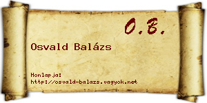 Osvald Balázs névjegykártya